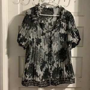 Grey and Black Paisley 2X Top